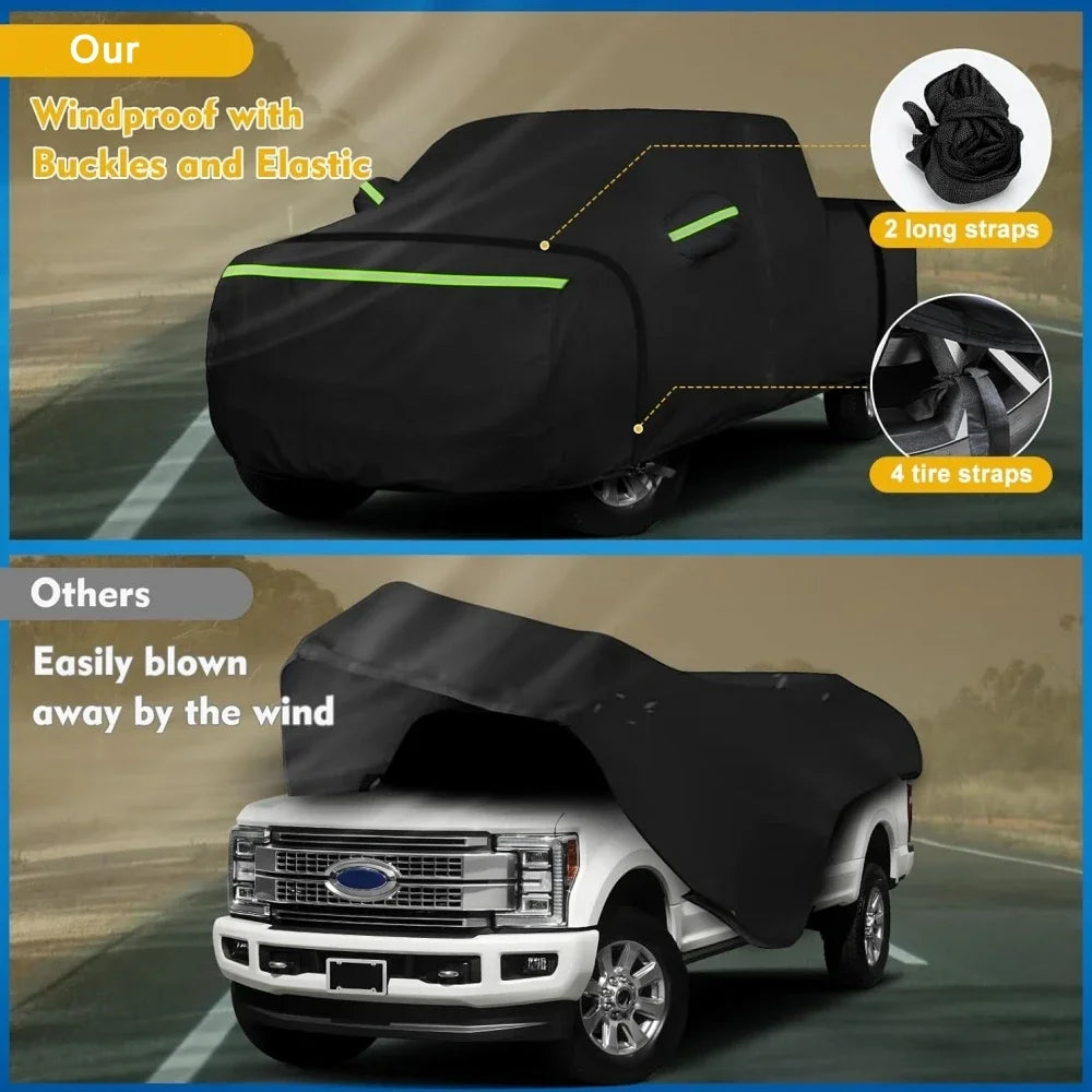 Outdoor Waterproof Car Covers for Ford F-150/F-250 Super Crew Cab 5.5ft Short Bed With Zipper Wind Sun UV and Dust Protection Car Mobile World