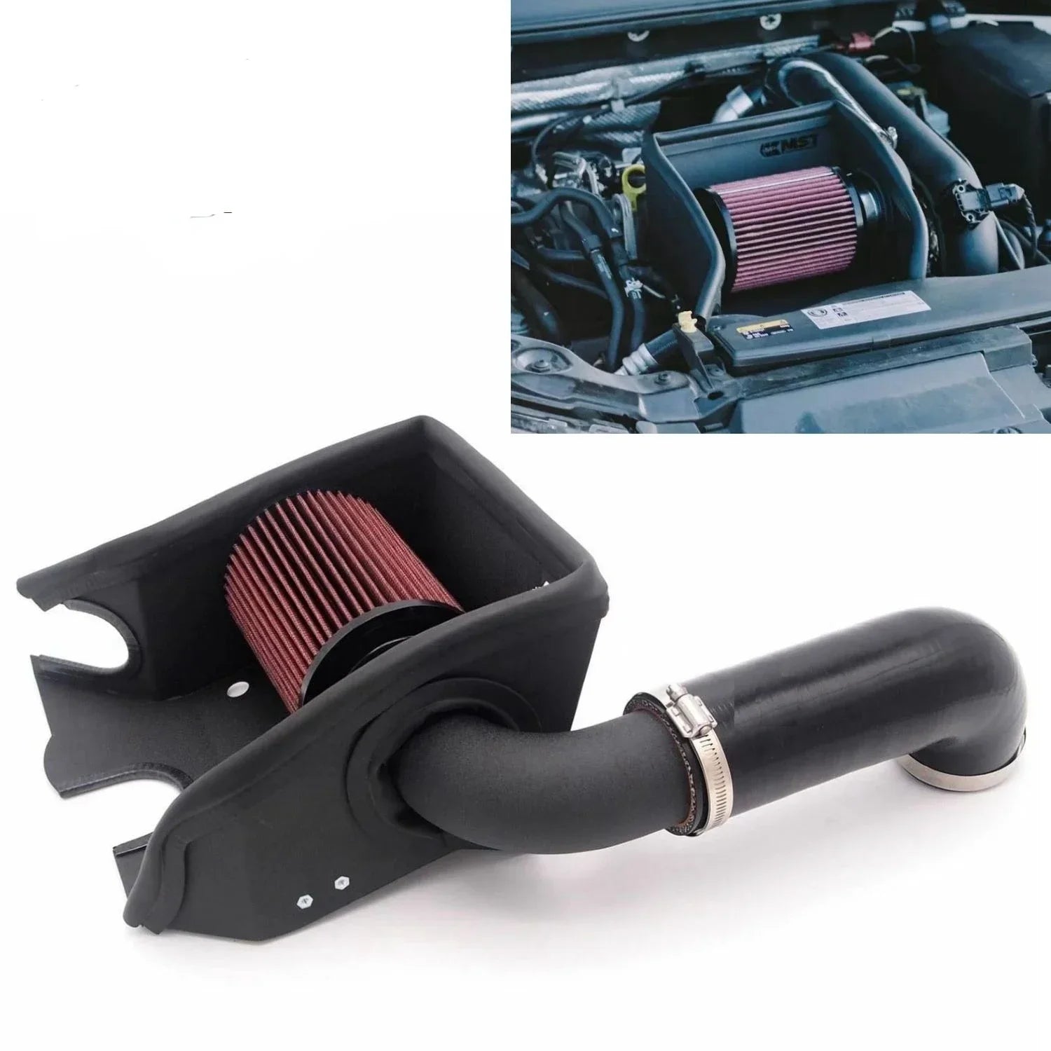 Cold Air Intake System Kit + Heat Shield Red Filter For Golf MK7 TSI TFSI Seat Performance Tuning Car Parts CM World