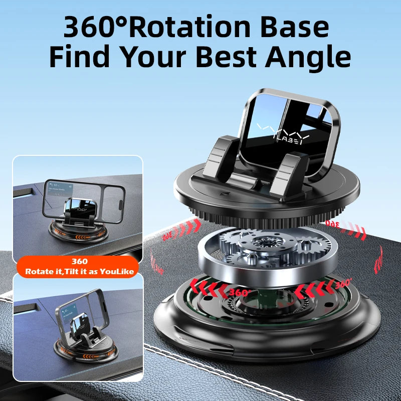 Car Phone Mount Stable Dashboard Universal Car Phone Holder Anti-Slip 360-Degree Rotation Navigation Holder for 4-7.2in Phone