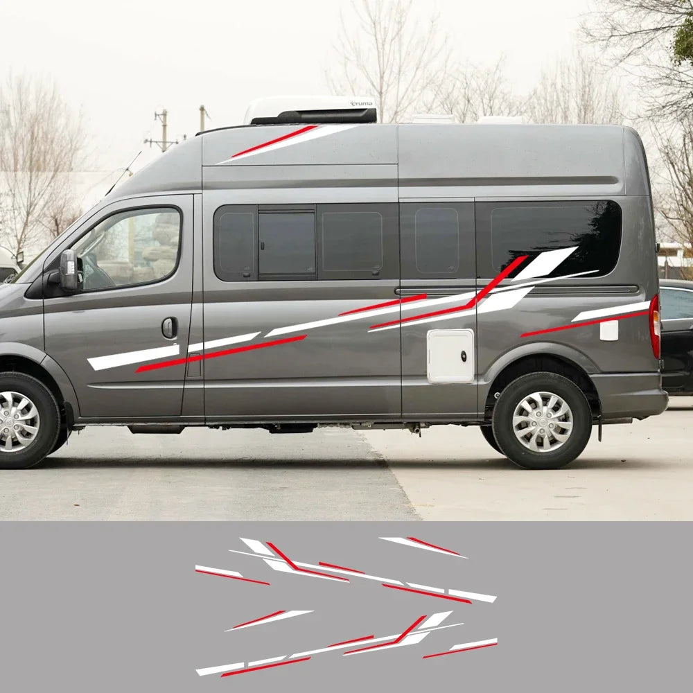 6Pcs Motorhome Stripes Vinyl Stickers For Camper Van Horsebox Caravan RV Auto Tuning Accessories Graphics Car Decoration Decals