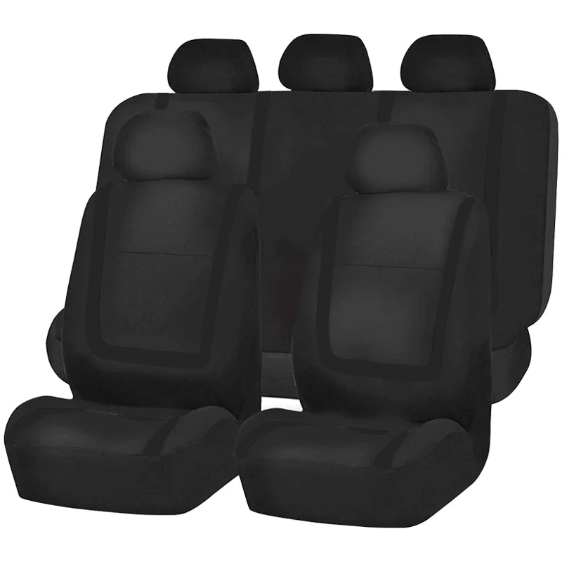 Full Set Car Seat Cover Fabric Universal Polyester Breathable Washable Suitable For Car Truck Van Suv Car Accessories Interior CM World