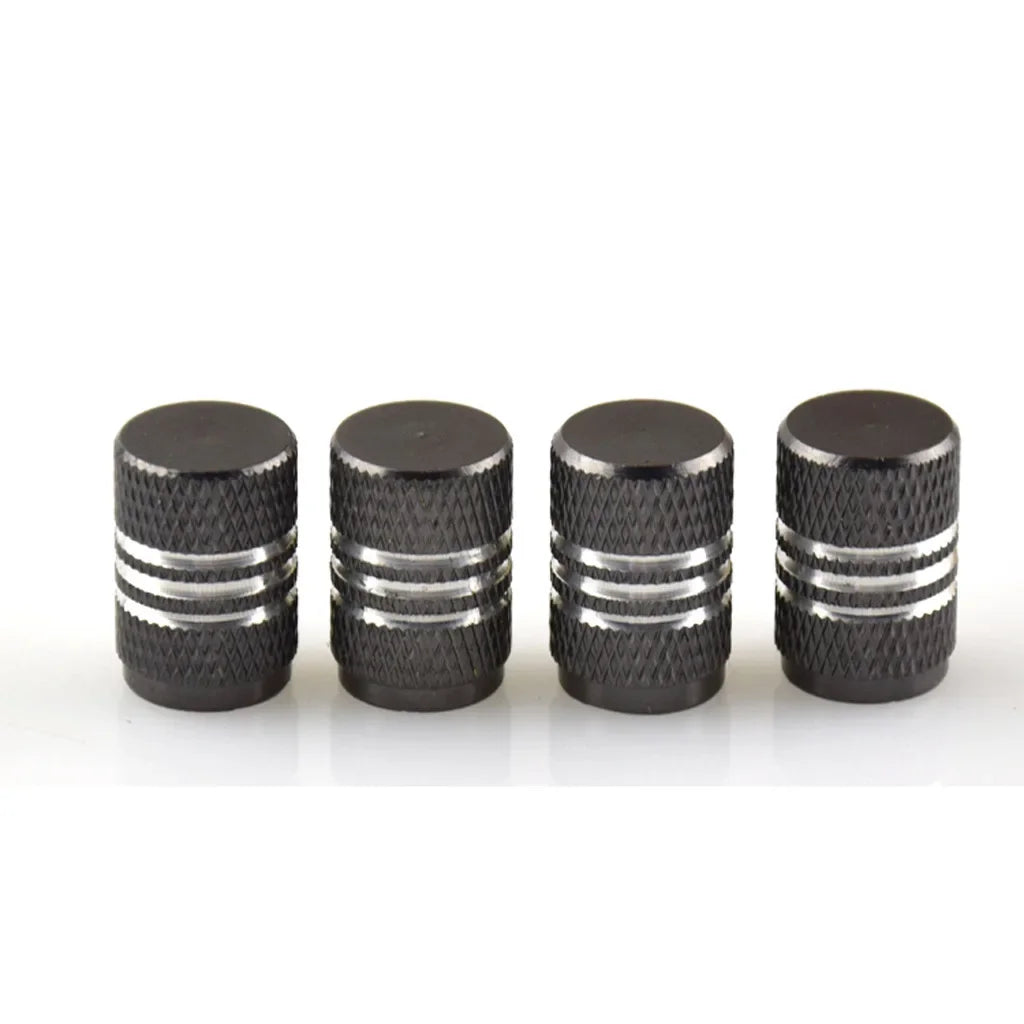 4PCS Car Tire Valve Stems Cap Knurling Style Tire Valve Cap Aluminum Tire Wheel Stem Air Valve Cap Universal Car Accessories CM World