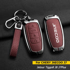 ‌For CHERY JAECOO J7 Jetour Tiggo8 J8 J7Plus ZincAlloy Car Key Case Bag Keychain Protective Cover Car Smart Remote Key Fob Shell