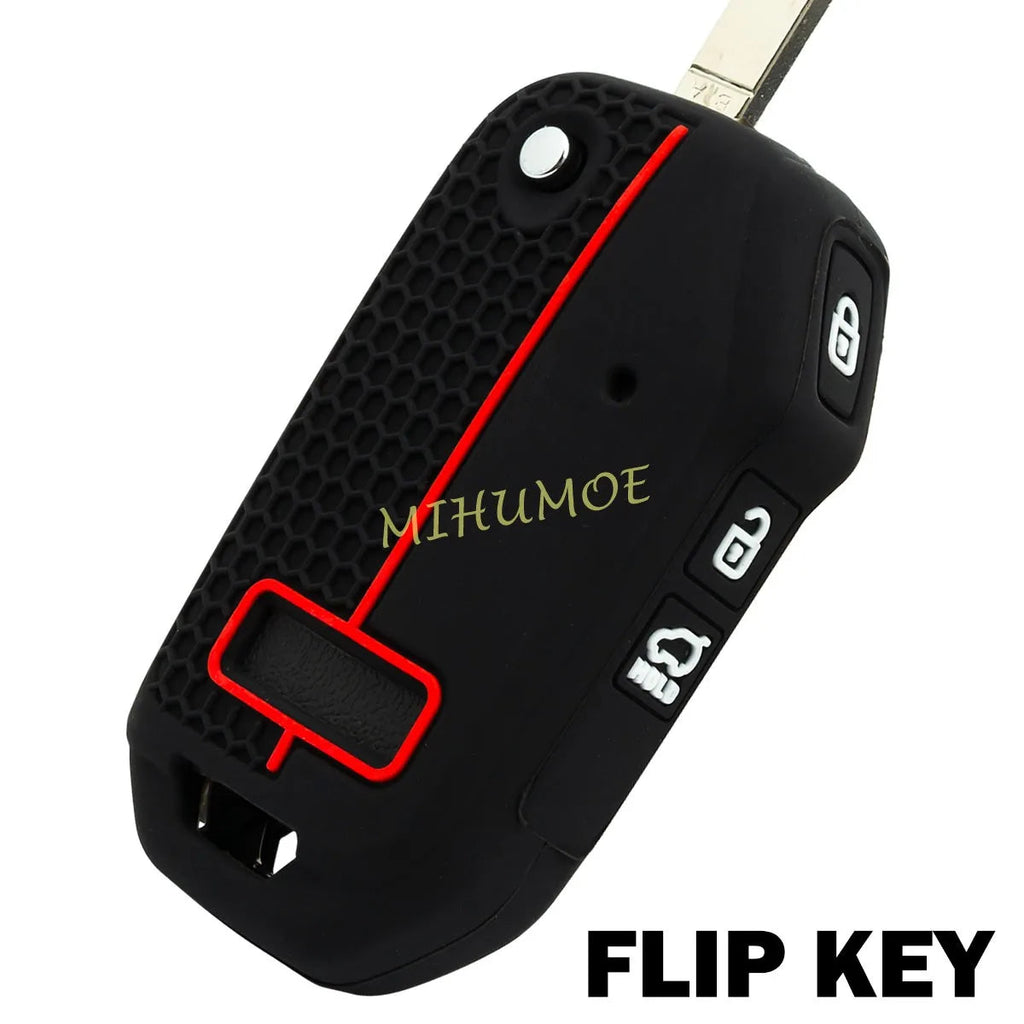 Car 3 Buttons Flip Key Case Cover ShellFor 2019-2025 Kia Ceed K3 K8 Sportage Soul Niro Seltos LX Cerato Picanto Silicone CM World