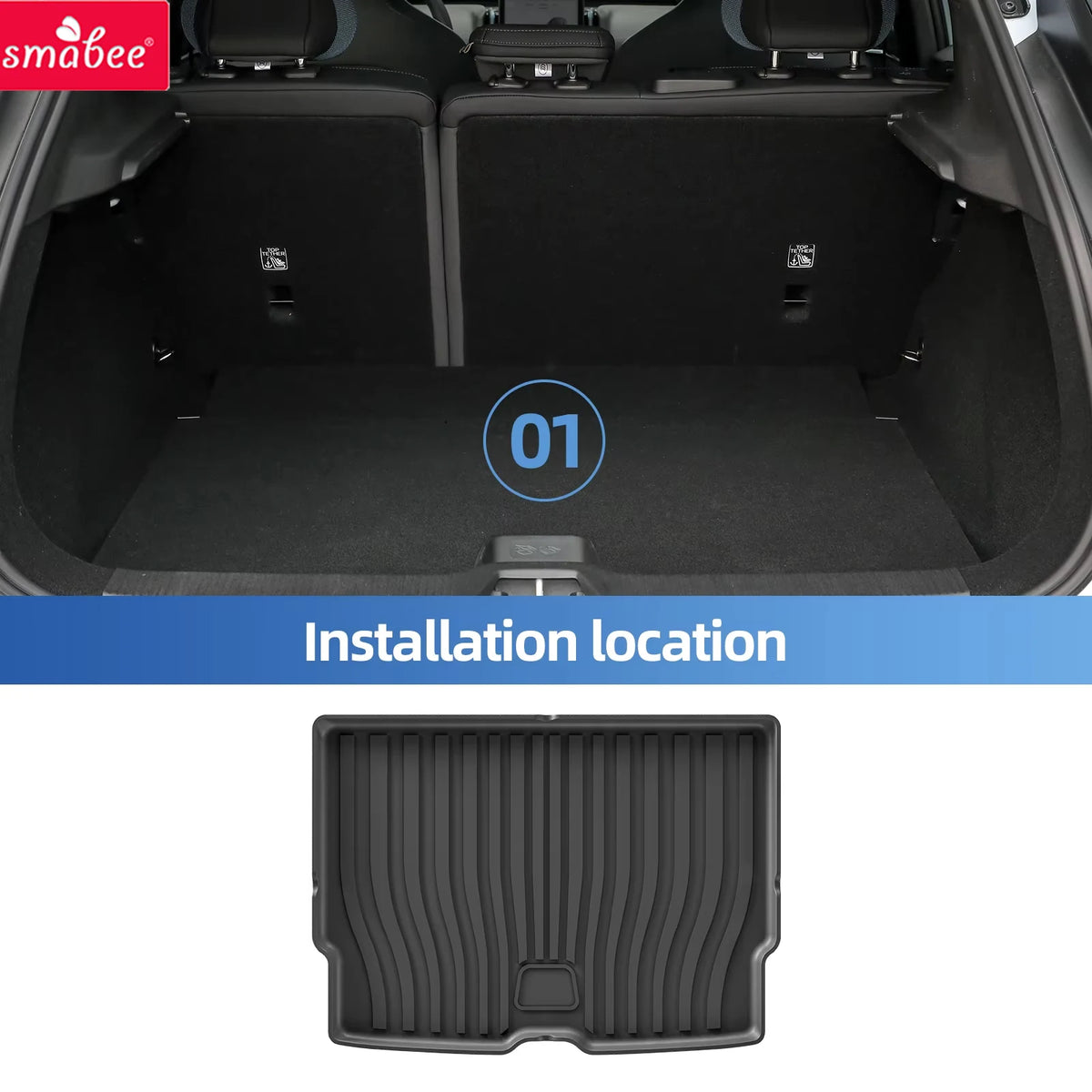 Smabee Right Drive for Volvo EX30 EV RHD 2025 2024 Car Floor Mats Cargo Liner Trunk Pad TPE 3D Foot Mat Waterproof Accessories