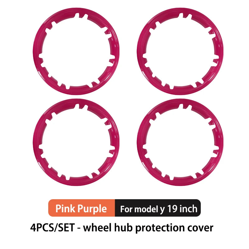 4PCS For Tesla Model Y 19 Inch Rim Wheel Hub Protection Patch Protector Hubcaps Parts Automobile Cover Cap Accessories 2019-2024
