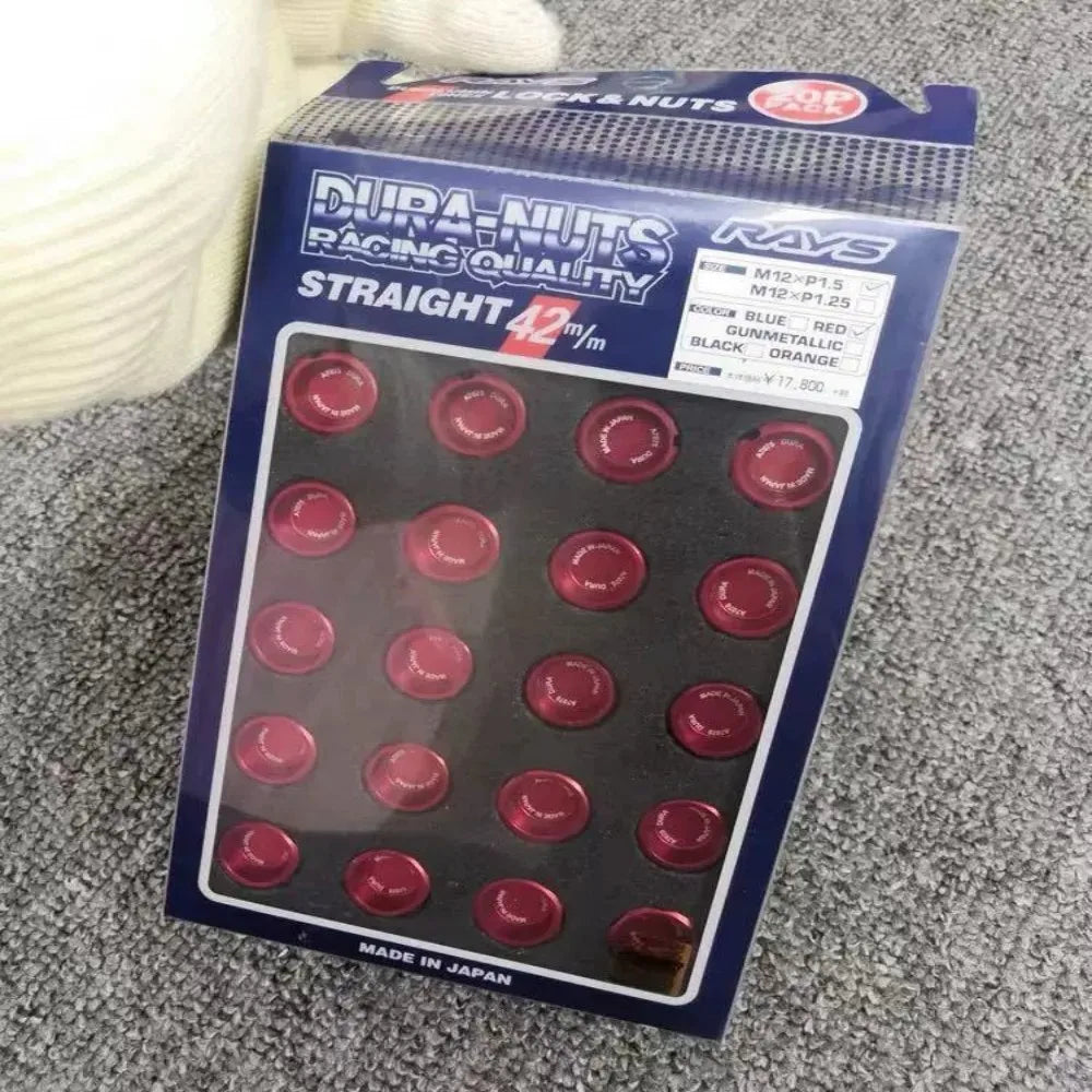 2026 Bestseller 20PCS Anti-Theft Wheel Lug Nuts RAYS Style M12x1.5 Forged 7075 Aluminum Alloy Lightweight Racing Car Modificatio
