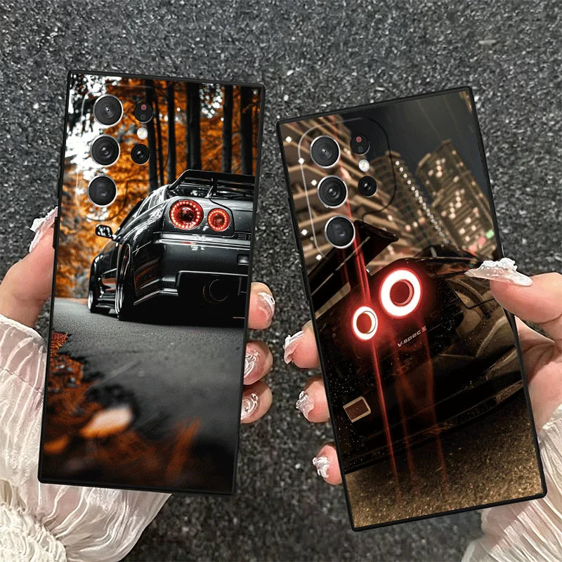 Sports Car G-GTR R32 R34 Cool Soft Phone Case for Samsung Galaxy S26 S25 Edge S24 Ultra S23 Plus S22 S21 FE S20 Black Cover Back