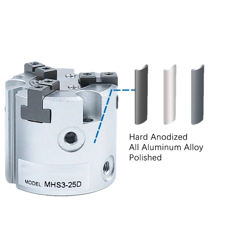MHS2/MHS3/MHS4  Finger Pneumatic Gripper Replacement Double Action Rotating Air Cylinder 16D/20D/25D/32D/40D/50D