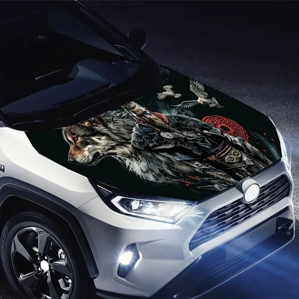Legendary Warrior PVC Car Vinyl Wraps, Self-Adhesive Waterproof Car Hood Decal Sticker, Car Decoration Protection Stickers for T