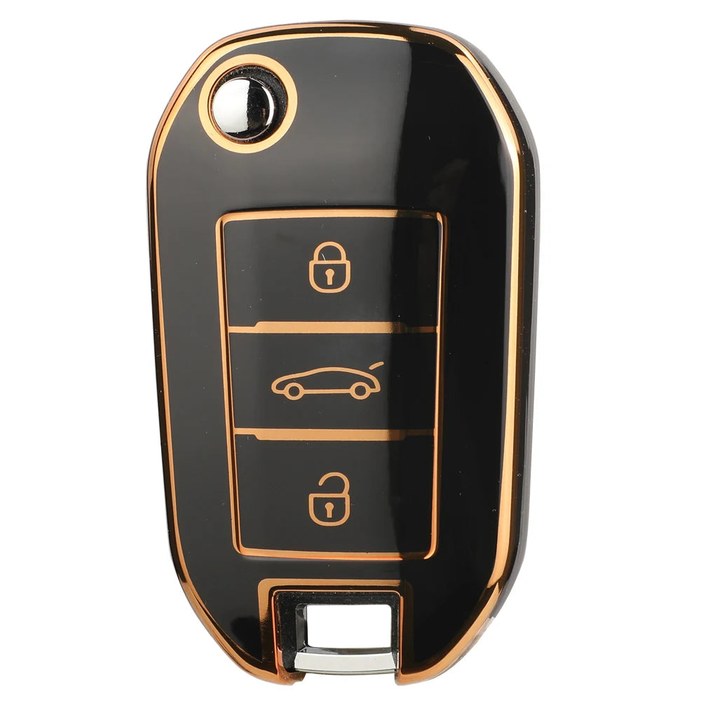 Jingyuqin 3BTN Soft TPU Car Key Case For Peugeot 208 308 408 508 2008 3008 4008 5008 For Citroen C3 C4 CACTUS C6 C8 Accessories CM World