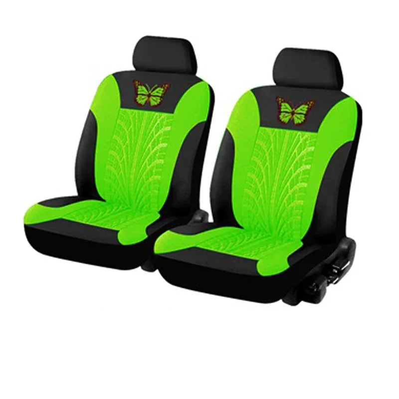 Car Seat Cover Full Set, Universal Butterfly Pattern Embroidery Auto Seat Cover Set CM World