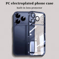 Luxury Plating Transparent Phone Case For iPhone 17 16 15 14 13 Pro Max 17Pro Lens Protection Shockproof Clear Bumper Back Cover