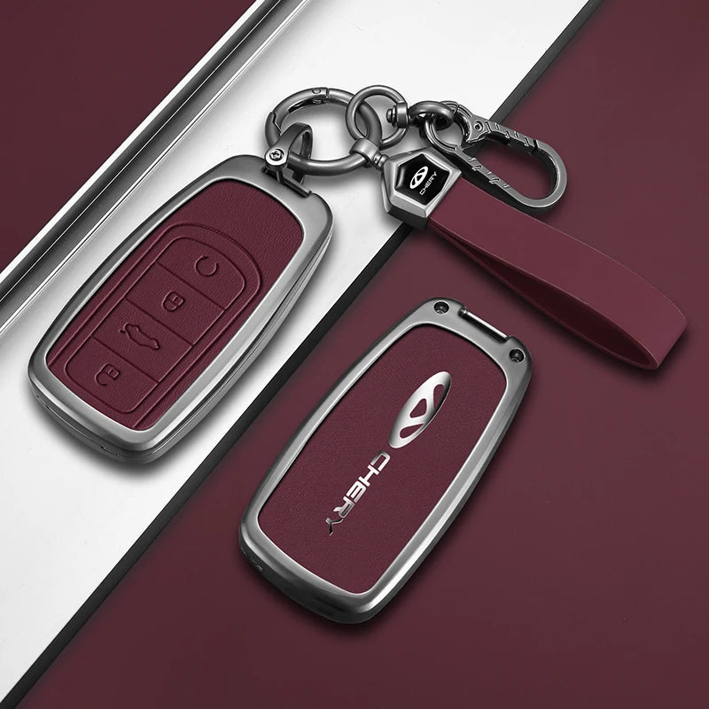 Zinc Alloy Car Key Cover For Chery Tiggo 7 Pro Smart Remote Key Case Shell Anti‑Drop Keychain Auto Accessories