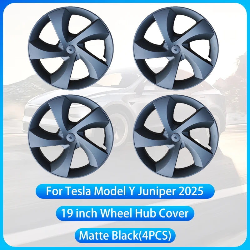 For Tesla Model Y Juniper 2025 4PCS 19 Inch Wheel Cap Automobile Performance Replacement Wheel Hubcap Full Rim Cover Accessories CM World