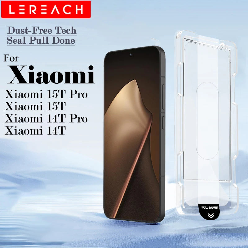 Lereach for Xiaomi 15T Pro 15T Mi 14T Pro 14T Tempered Glass Protective Film Dust-Free Alignment Tray Auto-Suction 0.3mm Car Mobile World