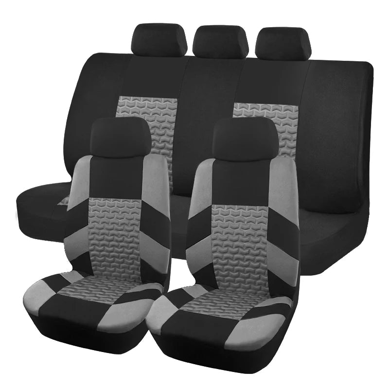 AUTO PLUS Universal Size Seat Covers for Car SUV Truck Vans Tire Press Design Seat Covers Full Set Car Accessories Interior Car Mobile World