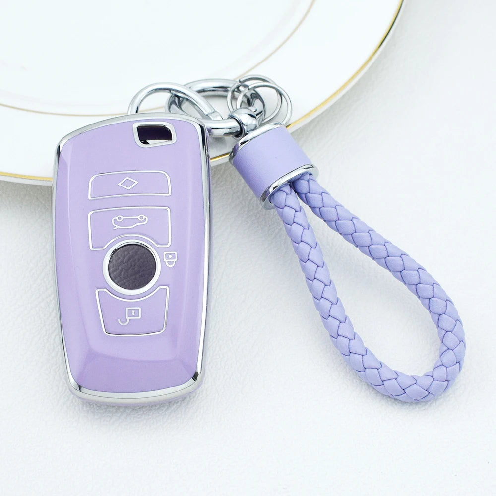 TPU Remote Car Key Case Cover Holder for BMW 1 3 5 7 Series X1 X3 X4 X5 X6 F10 F20 F30 F34 F25 F31 M3 M4 E34 Keychain