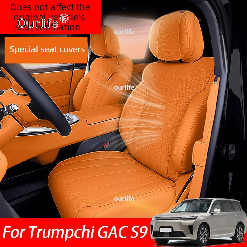 For Trumpchi GAC S9 2026 2025 2027 6-Seat car custom-fit seat covers all-season breathable leather seat covers Auto Accessories