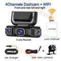 New 360 Degrees Car DVR 1080P 4Camera Video Recorder WIFI Dash Cam Front Right Left Rear View Camera 24h Parking Monitor Gift Car Mobile World