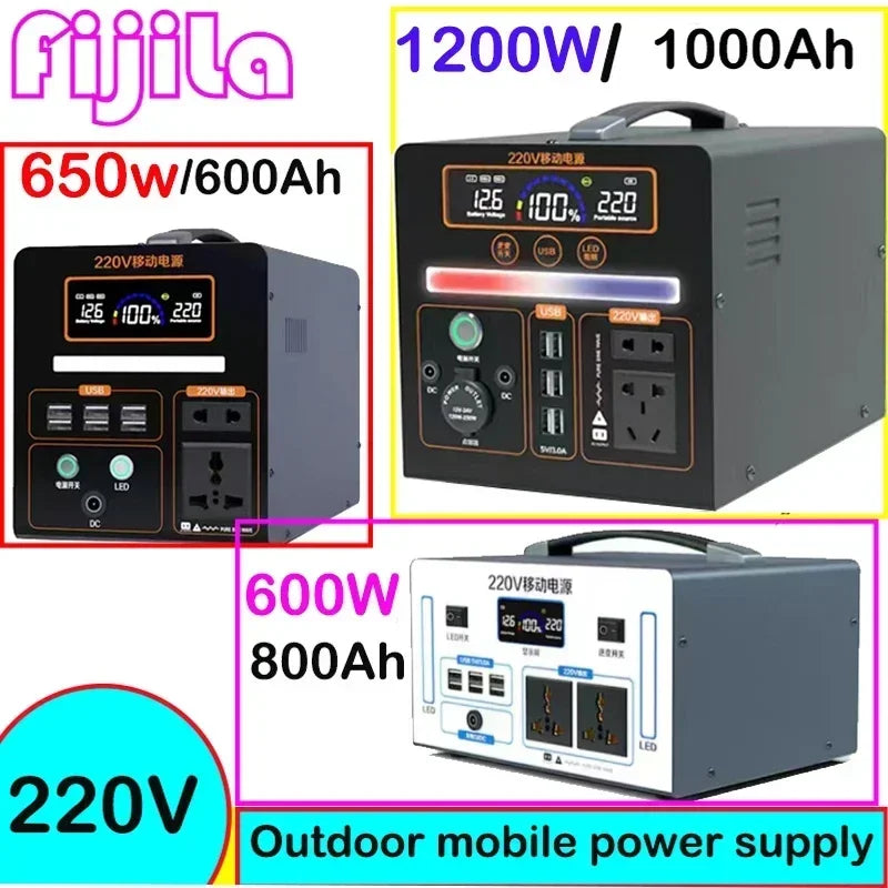 1000000mAh Portable 220v Outdoor Power Bank with Large Capacity for Self-Driving, Camping, and Emergency Backup Power Storage Car Mobile World