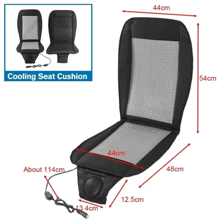 DC12V Car Summer Cool Air Seat Cushion With Fan Fast Blowing Ventilation Massage Seat Covers Automatic Switch Refrigerated Seat Car Mobile World