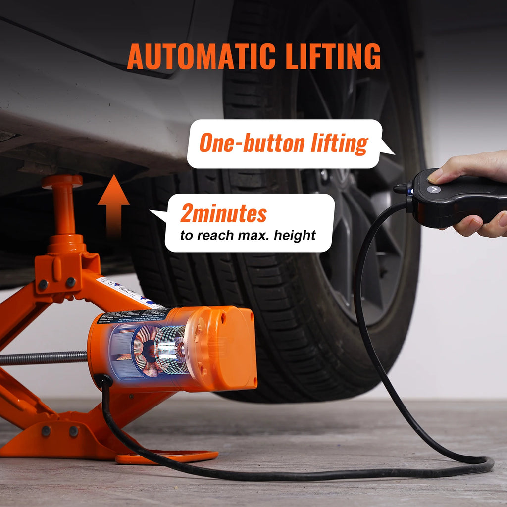 SucceBuy Electric Car Jack 3T Scissor Jack with Electric Impact Wrench 12V Portable Car Jack Lifting for SUV Truck Tire Change CM World