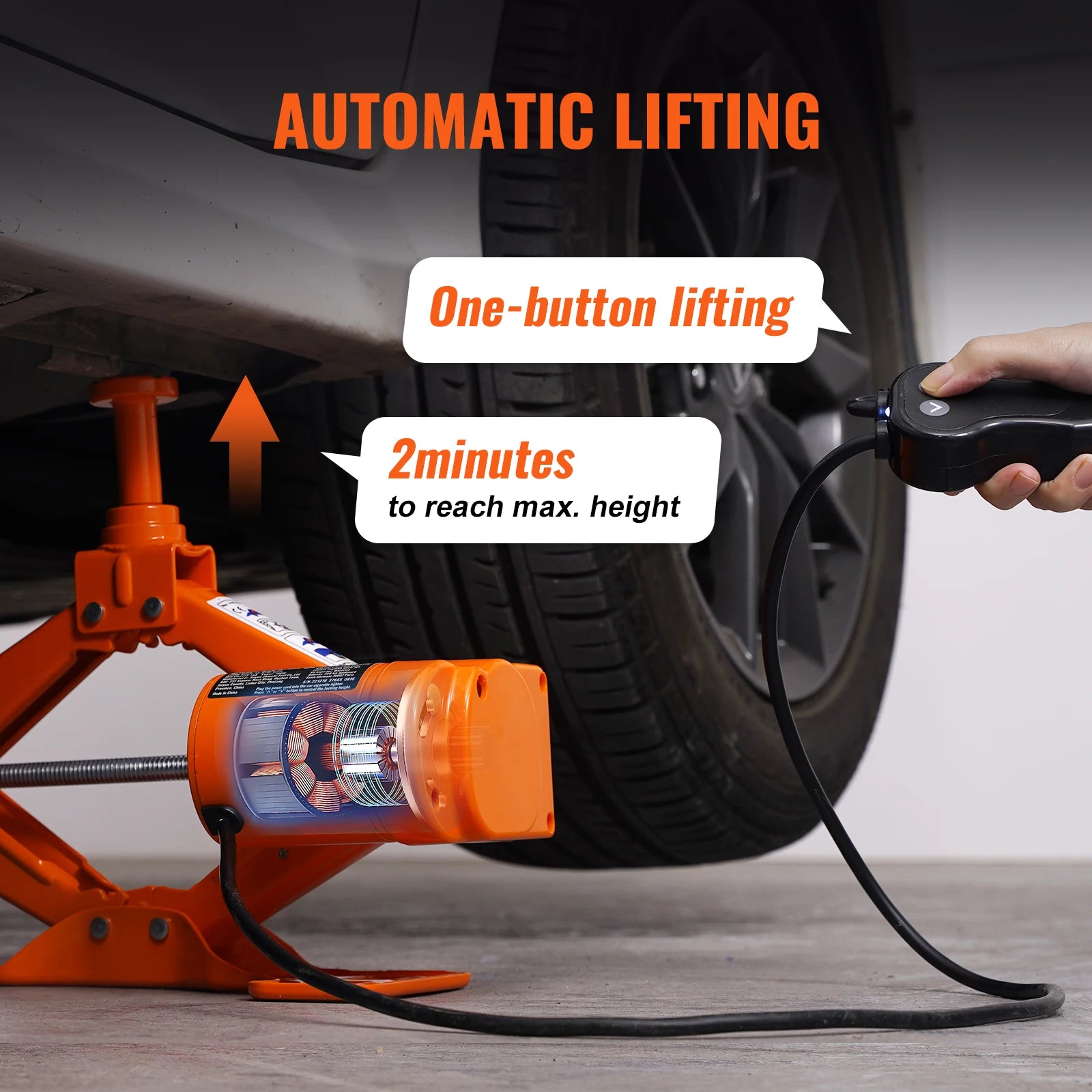 SucceBuy Electric Car Jack 3T Scissor Jack with Electric Impact Wrench 12V Portable Car Jack Lifting for SUV Truck Tire Change CM World
