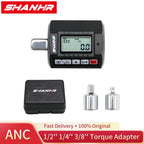 SHANHR 1/2'' Digital Torque Adapter, 1/2" 1/4 3/8, Adjustable Torque 3-Piece Set with Adapter Torque Wrench Head Bike Set