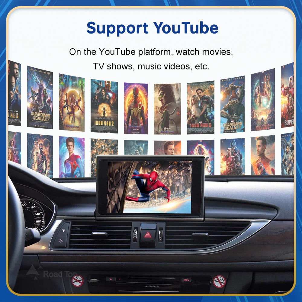Road Top Wireless Android Auto For Audi Car A6 A7 RMC 3G MMI MHI2 2012-2018 Carplay Interface Mirror Link Air Play CM World
