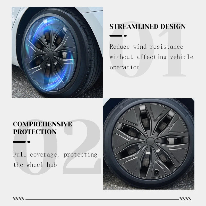 TSLLUG 4PCS 19 Inch Wheel Hub Caps For Tesla Model YL 19" Machina 2.0 Wheels (2026-Present) 39th Arachnid Style Car Wheel Hubcap