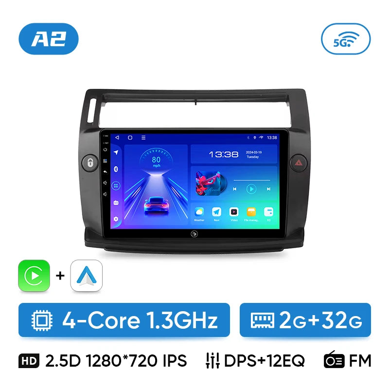 Ainavi Car Radio For Citroen C4 C-Triomphe C-Quatre 2004 2005 2006 2007 2008 2009 Wireless Carplay Android Auto Multimedia 2 Din CM World