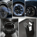 4Pcs 19 Inch Hubcap For Model Y 2020-2024 Wheel Cover Symmetric Turbine Matte Black Full Rim Protector Car Exterior Accessories