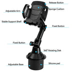Universal 360° Car Cell Phone Stand Cup Holder Stand Drink Bottle Long Mount Support Smartphone Mobile Phone Bracket Accessories CM World