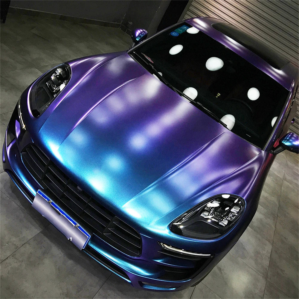 Glossy Chameleon Car Wrap Stickers Color Change Vinyl Film Blue to Purple Bubble Free Car Wrapping Film Auto Accessories