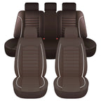 Full Set Leather Automobile Seat Protection Cover Universal Car Seat Covers Soft Automotive Covers Cushion for Car Truck SUV Van CM World