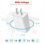 USB Wall Charger USB-A 5V 1A AC Power Adapter US Plug for iPhone 16 Samsung Xiaomi Console Camera Travel Charging Phone Adapters