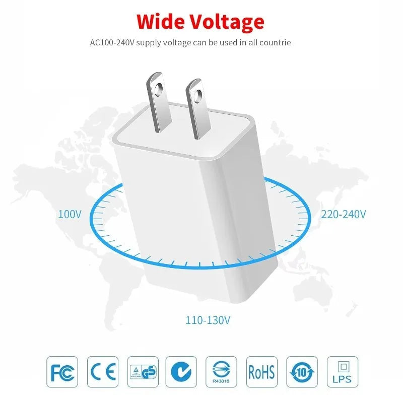 USB Wall Charger USB-A 5V 1A AC Power Adapter US Plug for iPhone 16 Samsung Xiaomi Console Camera Travel Charging Phone Adapters