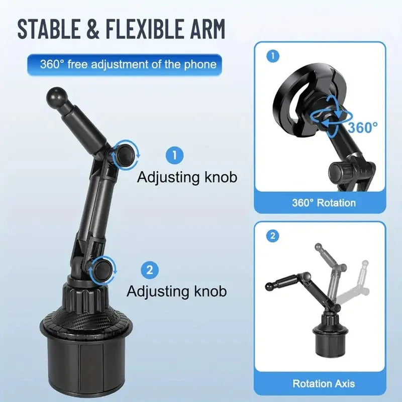 Magnetic Car Phone Holder Water Cup Install 360° Rotation for iPhone 16 15 14 13 12 Samsung Xiaomi CM World