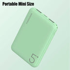 5000mAh Portable Ultra-thin Power Bank With Double USB TYPE C OUTPUT Fast Charging Poverbank For iPhone 14 13 12 8 Xiaomi Huawei