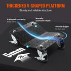 SucceBuy Car Tire Wheel Trolley Dollies 2/4PCS 1500lb Weight Capacity Vehicle Skate Moving Tire with 4 Casters Auto Repair Mover