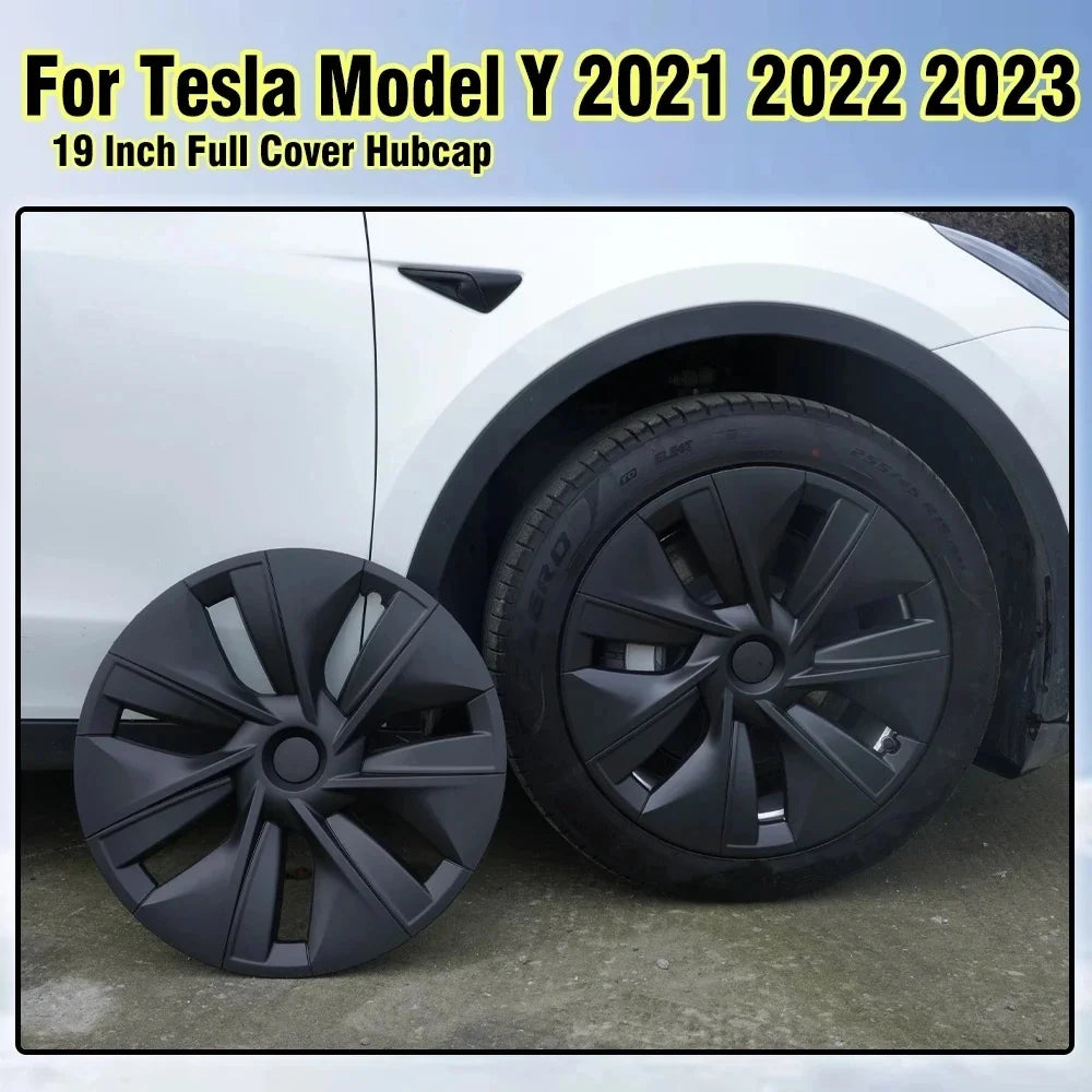 4PCS Wheel Hubcaps For Tesla Model Y 2021-2024 Designed for 19 inch Gemini Wheels Full Surround Rim Covers NOT Fit Performance