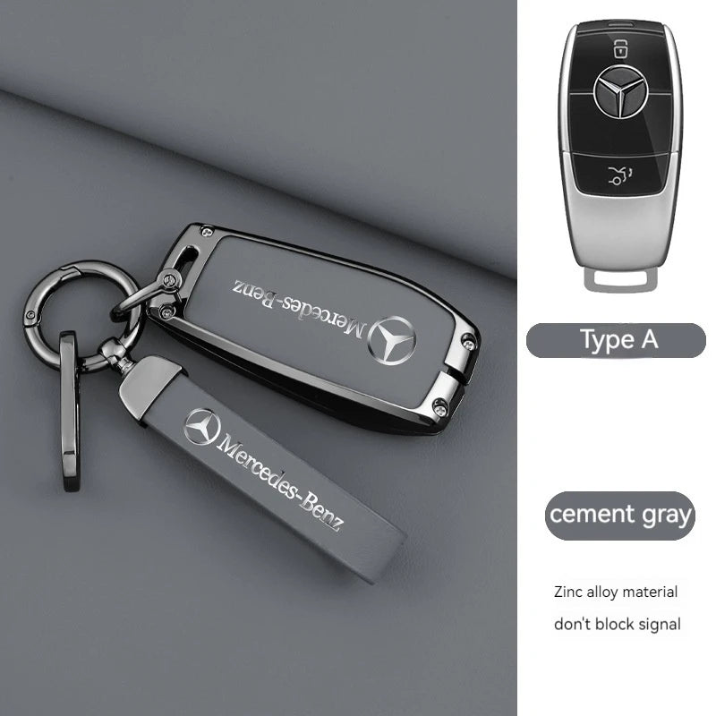 1pcs Leather Car Smart Key Case Cover Shell Fob Holder For Mercedes Benz A B C E S  R-Class C43 CLA GLB GLC GLK SLK SL Vito W20 CM World