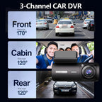 3 Channel WiFi Car DVR Three Way Dash Cam Inside Vehicle Camera DVRs Recorder FHD 1080P Video Mini Registrator Dashcam Camcord