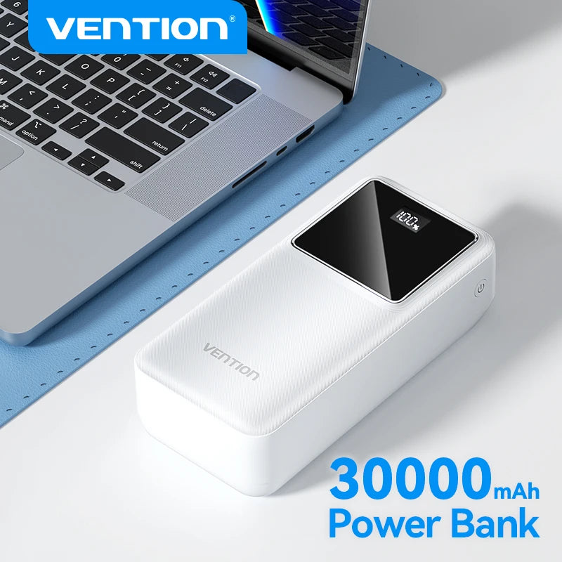 Vention Power Bank 30000mAh PD 22.5W Fast Charging Phone External Battery Powerbank Charger for Xiaomi Poco iPhone Samsung iPad Car Mobile World