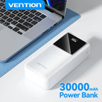 Vention Power Bank 30000mAh PD 22.5W Fast Charging Phone External Battery Powerbank Charger for Xiaomi Poco iPhone Samsung iPad Car Mobile World