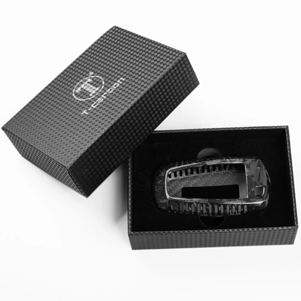 Key Fob Cover for Lincoln Navigator Real Carbon Fiber Key Case Shell for Ford F150 & Raptor Bronco with Keychain 2020-2023 2024 CM World