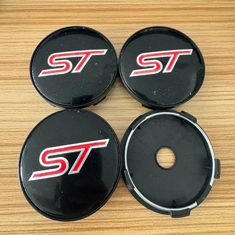 4PCS 56mm 60mm ST Line Car Wheel Center Hub Cap Sticker For Focus Fiesta Mondeo Kuga Ranger Mustang Puma S-Max