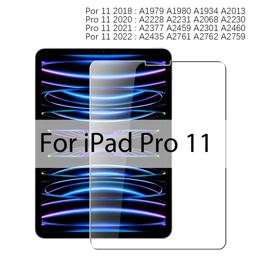 Tempered Glass For iPad 10th 9th Generation A16 Pro 12.9 11 13 2025 Screen Protector For ipad Air 4 5 Mini 6 7 7th 8th 10.2 Film Car Mobile World