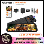 WOLFBOX M40 Dash Cam 4K+1080P With Voice Control ADAS Built in 5GHZ WI-FI and GPS Video Recorder Front and Rear Dash Camera Car Mobile World